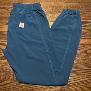 Small Women’s Carhartt Force Scrub Joggers Teal Pants